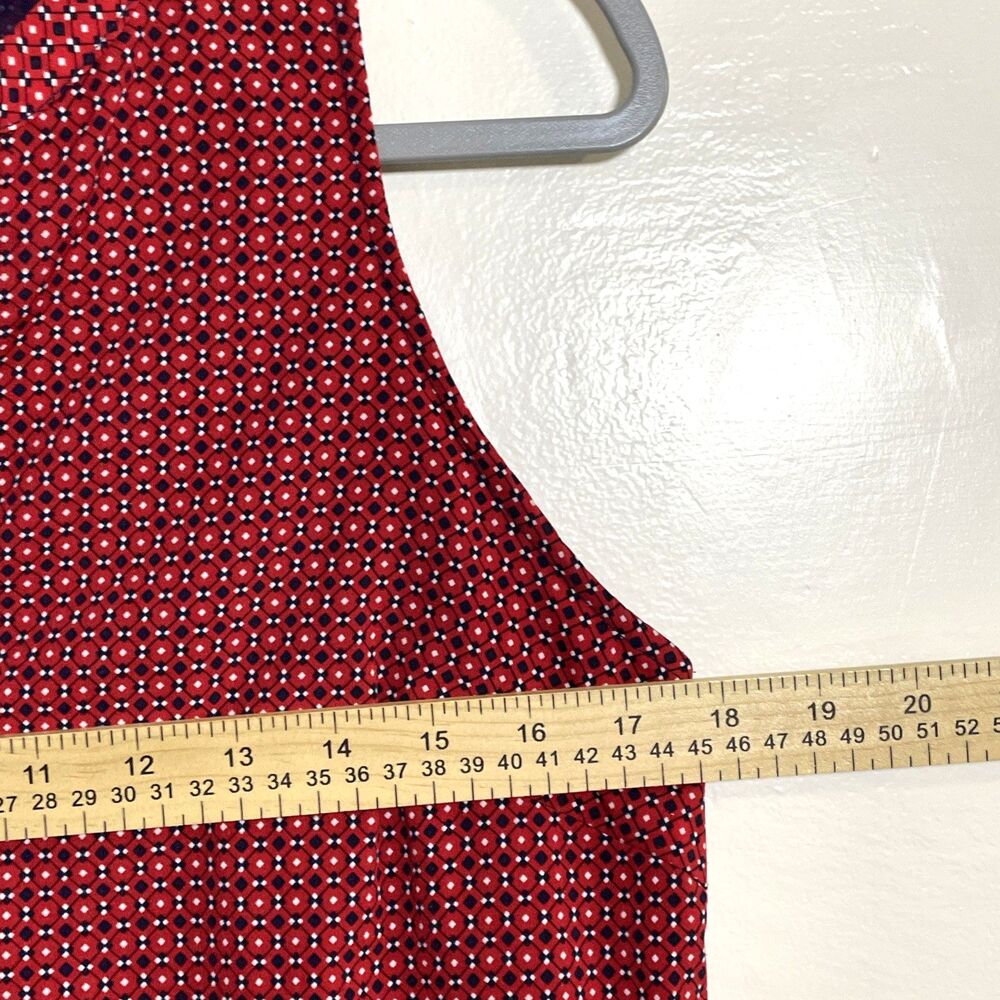 Dalia Sleeveless Dress, Lined, Non-stretch, V-Neck Red and Navy Size 4 - Picture 9 of 9